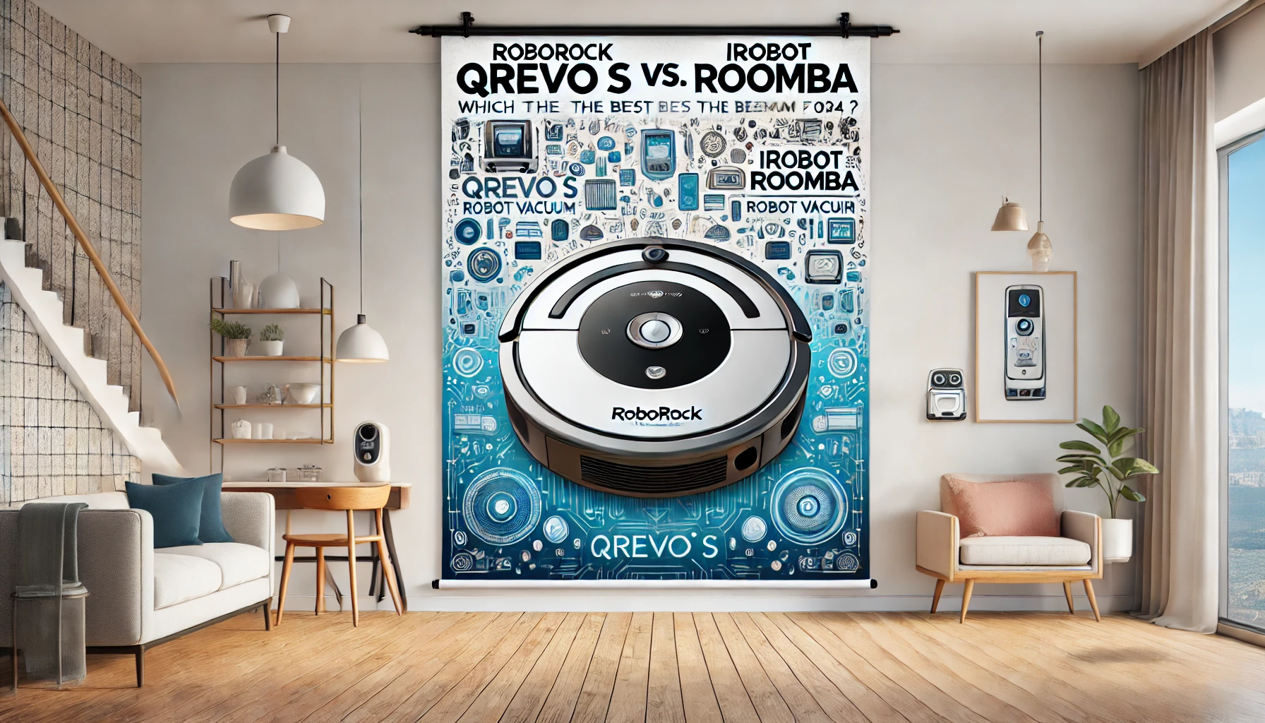 Roborock Qrevo S and iRobot Roomba in 2024.